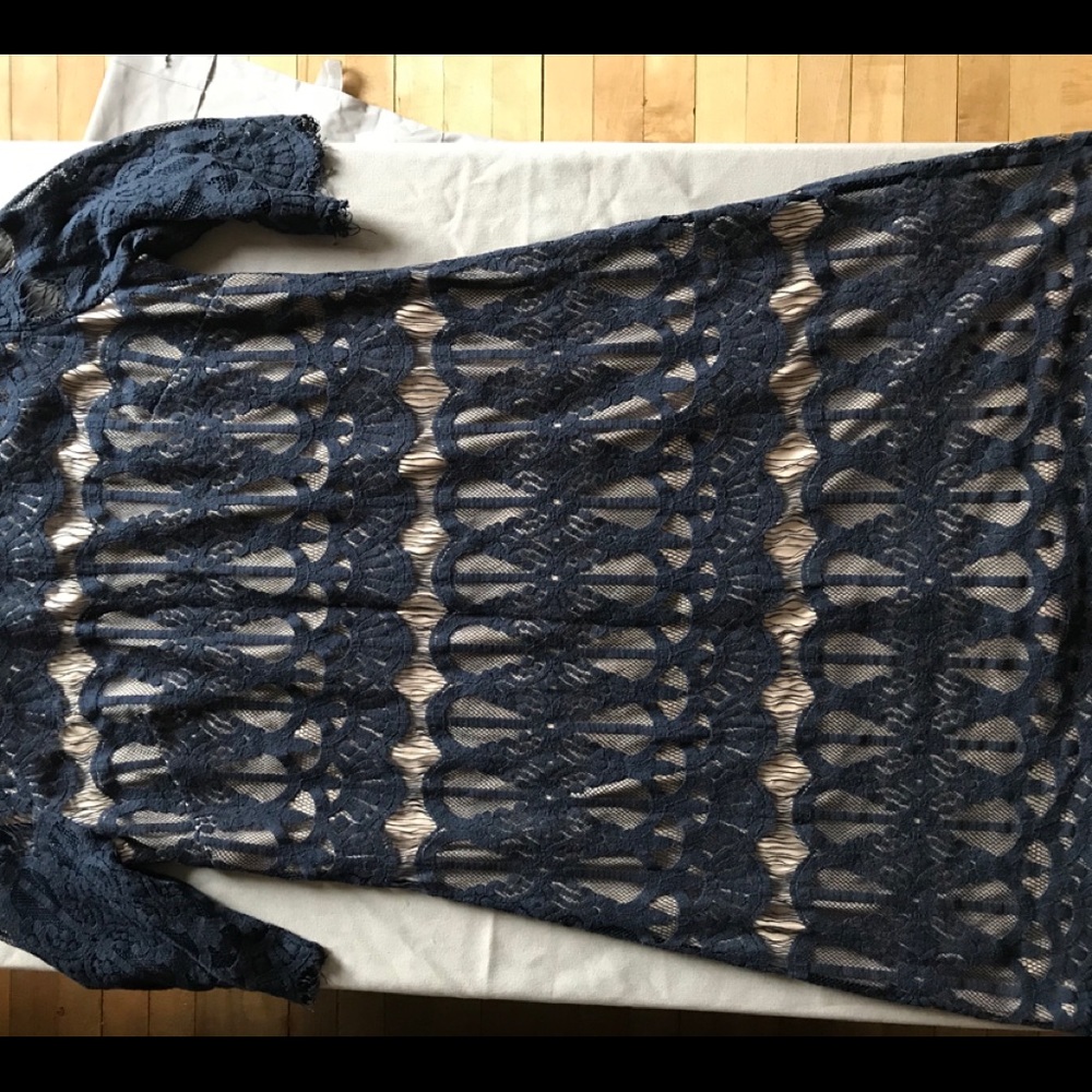Navy Lace Nordstrom Tea Length Dress